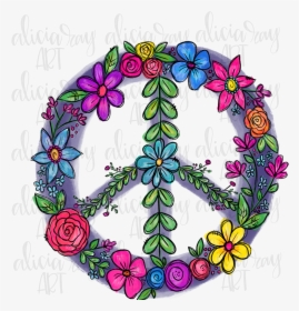 Colorful Floral Peace Sign Example Image - Toy Clip Art Black And White, HD Png Download, Transparent PNG