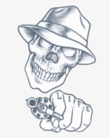 Gangster Skull Tattoo Designs, HD Png Download , Transparent Png Image - PNGitem