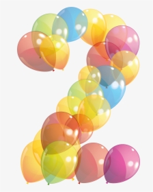 Transparent Two Number Of Balloons Png Clipart Image - Number Two Balloon Png Birthday, Png Download, Transparent PNG
