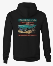 Zip Up Hoodie Route 66 Cruising Hotrod Hooded Sweatshirt - Hoodie, HD Png Download, Transparent PNG