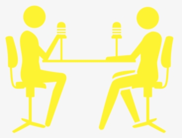 2 People Sat A Table With A Microphone - Podcaster, HD Png Download, Transparent PNG