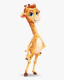 Cute Giraffe Cartoon Vector Character - Cartoon, HD Png Download, Transparent PNG