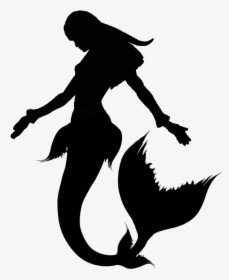 Ariel Silhouette Mermaid Drawing Clip Art - Free Mermaid Clipart Silhouette, HD Png Download, Transparent PNG