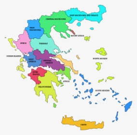 Map Of Greece - Regional Map Of Greece, HD Png Download, Transparent PNG