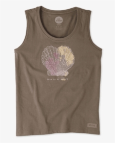 Women S Engraved Nature Shell Heart Sleeveless Crusher - Active Tank, HD Png Download, Transparent PNG