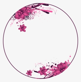 Flowers, Pink, Circle Frame Wallpaper Quotes, Blank - Circle Purple Flower Frame, HD Png Download, Transparent PNG