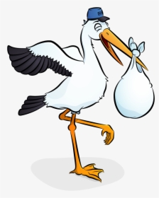 Stork Clipart Baby Transparent Background - Transparent Background Stork Clipart, HD Png Download, Transparent PNG