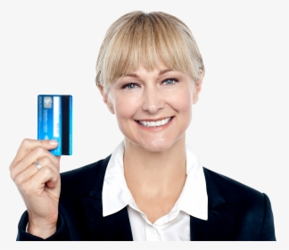 Women Holding Credit Card Royalty-free Png Image, Transparent Png, Transparent PNG