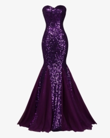 Sequin Dress Png Free Pic - Royal Purple Prom Dresses, Transparent Png, Transparent PNG