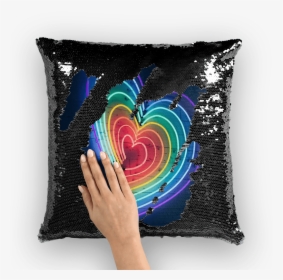 Transparent Rainbow Heart Png - Nicolas Cage Sequin Throw Pillow, Png Download, Transparent PNG