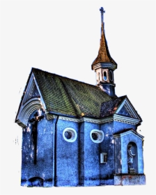 #church #blue #cross #steeple #door #windows #building - Church, HD Png Download, Transparent PNG