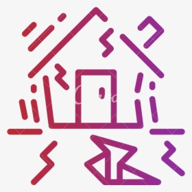 Cracked Buildings Disaster Nature - Earthquake Icon Png, Transparent Png, Transparent PNG