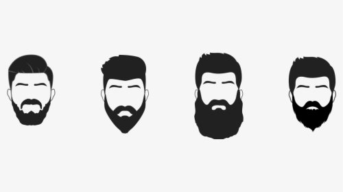 Black And White Male Hair Clipart Hd - Beard, HD Png Download, Transparent PNG