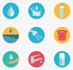 Flat Water Icon Vector, HD Png Download, Transparent PNG