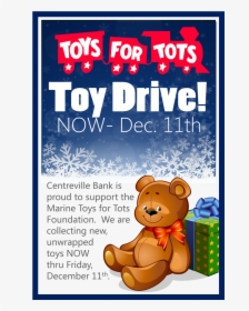 Centreville Bank Is Proud To Support The Marine Toys - Toys For Tots, HD Png Download, Transparent PNG