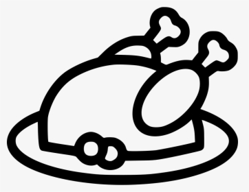 Turkey Meat Dinner Feast - Black And White Thanksgiving Icon, HD Png Download, Transparent PNG