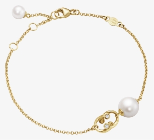 Yellow Gold With Pearls And Diamonds - Guld Armbånd Med Perle, HD Png Download, Transparent PNG