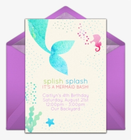 Free Mermaid Party Invitations, HD Png Download, Transparent PNG
