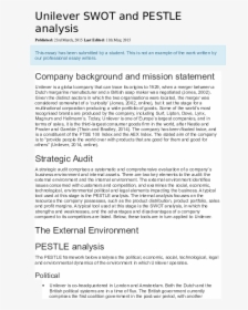 Pest Analysis On Unilever, HD Png Download, Transparent PNG