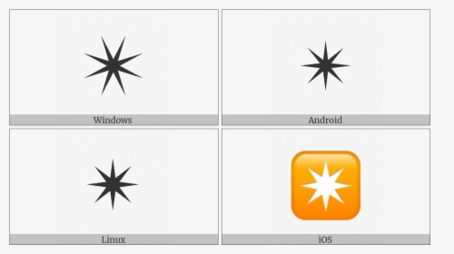 Eight Pointed Black Star On Various Operating Systems - Military Rank, HD Png Download, Transparent PNG