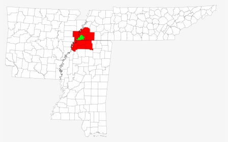 Mississippi Outline Png -memphis Metropolitan Area - Tennessee County Map, Transparent Png, Transparent PNG