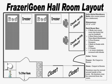 This Is The Layout For The Dorm Rooms At Msms - Mississippi School For Math And Science Dorms, HD Png Download, Transparent PNG