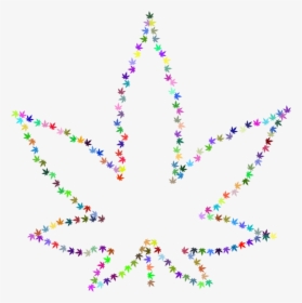 Line,art,symmetry - Outline Of Cannabis, HD Png Download, Transparent PNG
