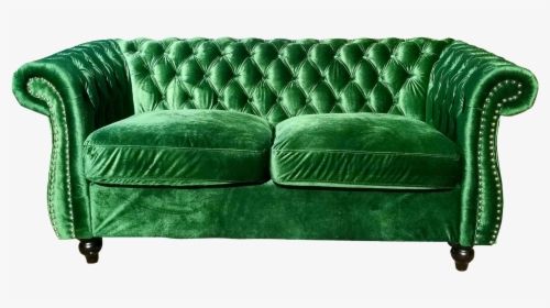 Emerald Green Velvet Sofa - Studio Couch, HD Png Download, Transparent PNG