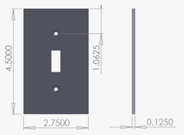 265-st Single Toggle Switch Cover Specifications, HD Png Download, Transparent PNG