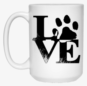 White Mug Paw Print Love - Beer Stein, HD Png Download, Transparent PNG