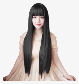 Clip Art Long Straight Black Hair - Lace Wig, HD Png Download, Transparent PNG
