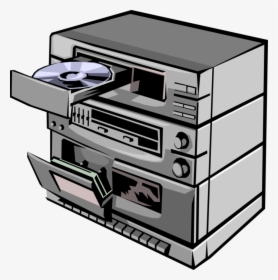 Vector Illustration Of Personal Home Stereo System - Cassette Deck, HD Png Download, Transparent PNG