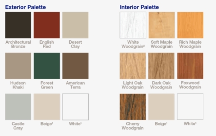 Colors And Woodgrain Options - Vinyl Window With Wood Color Interior, HD Png Download, Transparent PNG