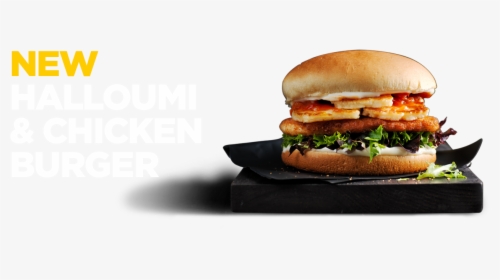 Halloumi & Chicken Burger - Fast Food, HD Png Download, Transparent PNG