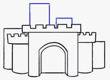 How To Draw Cartoon Castle - Draw A Simple Castle, HD Png Download ,  Transparent Png Image - PNGitem