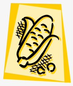 Vector Illustration Of Corn Maize Grain Plant Cob Husk - Illustration, HD Png Download, Transparent PNG