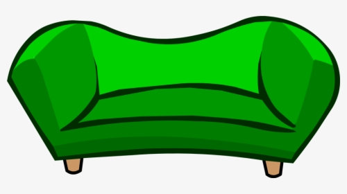 Green Couch - Sofas Club Penguin, HD Png Download, Transparent PNG