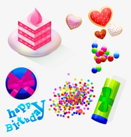 Celebración De Cumpleaños, Regalos, Pastel, Confeti - Happy Birthday, HD Png Download, Transparent PNG
