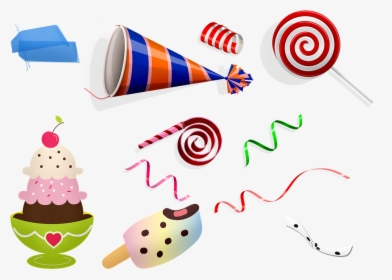 Celebración De Cumpleaños, Regalos, Pastel, Confeti - Clipart Ice Cream Party, HD Png Download, Transparent PNG