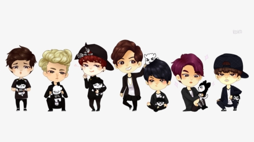 Bts Cartoon, HD Png Download, Transparent PNG