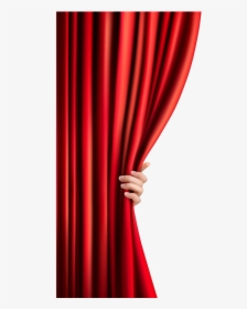 Transparent Curtain Clipart - Hand Opening Curtain Png, Png Download, Transparent PNG
