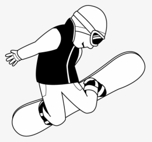 Ski Cliparts Black - Snowboard Black And White, HD Png Download, Transparent PNG