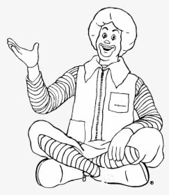 Ronald Logo Black And White - Ronald Mcdonald Black And White, HD Png Download, Transparent PNG