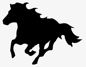 Running Horse Facing The Left Direction Silhouette - Silhueta De Cavalo Correndo, HD Png Download, Transparent PNG