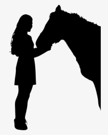 Onlinelabels Clip Art - Horse And Person Silhouette, HD Png Download, Transparent PNG