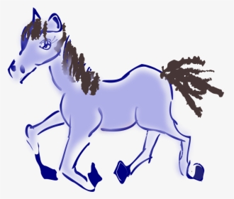 Running Horse - Purple Horse Cartoon, HD Png Download, Transparent PNG
