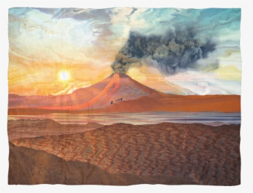 Lava Flow Fleece Blanket - Lava Mountain Painting, HD Png Download, Transparent PNG