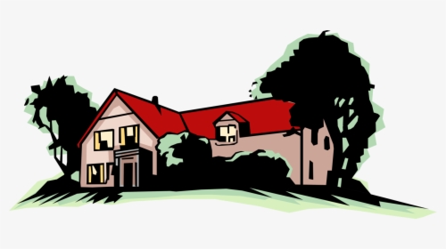 Vector Illustration Of Farmhouse Or Country Home Residence - House, HD Png Download, Transparent PNG