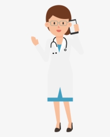 Doctor On Phone Cartoon , Png Download - Doctor Thumbs Up Transparent, Png Download, Transparent PNG