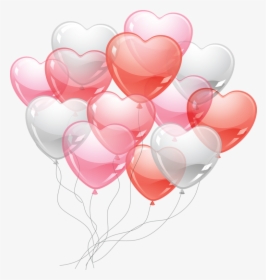 Happy Birthday Ballons, Valentines Balloons, Valentines - Pink Heart Birthday Balloons, HD Png Download, Transparent PNG